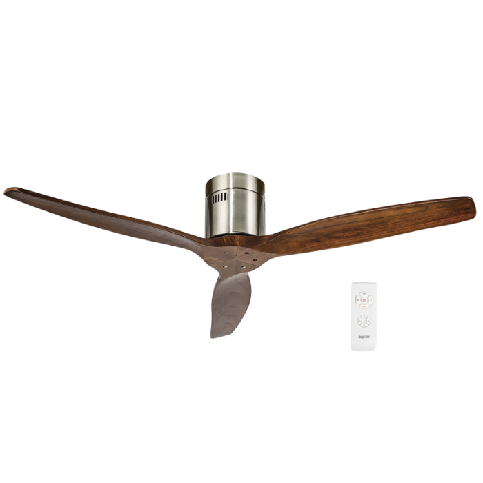 Satin Nickel Finish with Solid Wood Blades (Walnut) | FCF075 SATIN