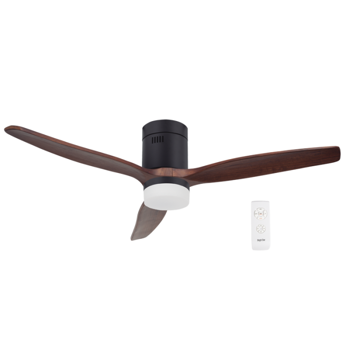Metal with Solid Wood Blades (Walnut) | FCF077 MATT BK