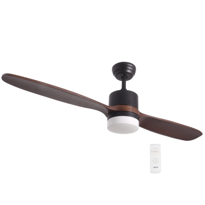 Metal with Solid Wood Blades (Walnut) | FCF078 MATT BK