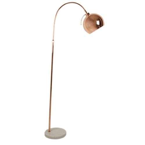 Studio Floor Light Copper with Marble base 1xE27 | JF412-CP/W