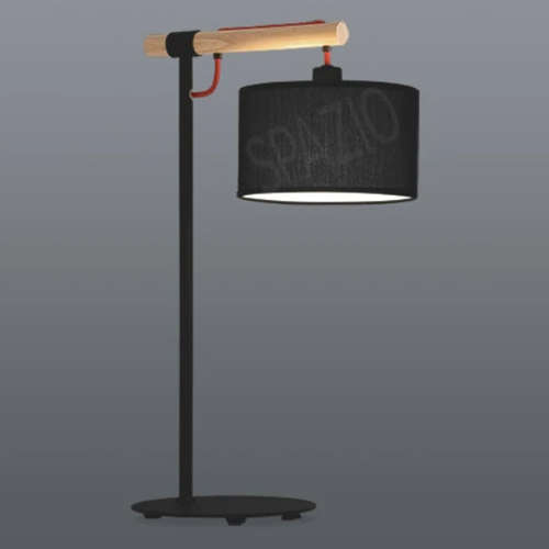 Table lamp with metal base with fabric shade and wooden arm | 5280.02.30
