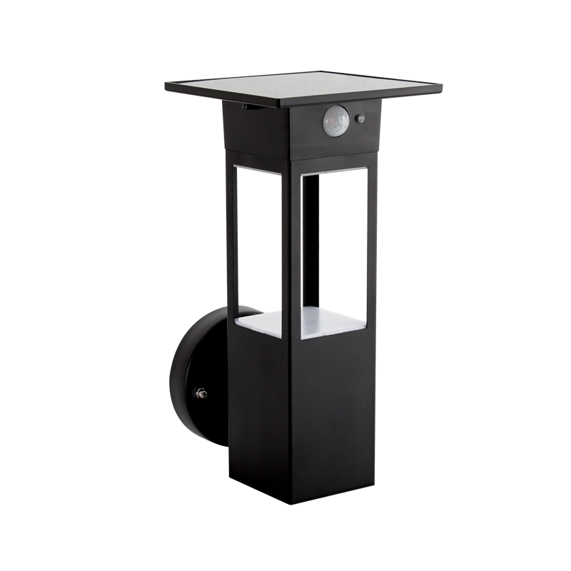 Outdoor Solar LED Sensor Wall Lamp | LS024 MATT BLACK