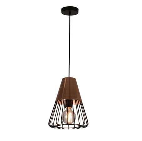 Pendant with Metal & Wire Grid Shade | P956
