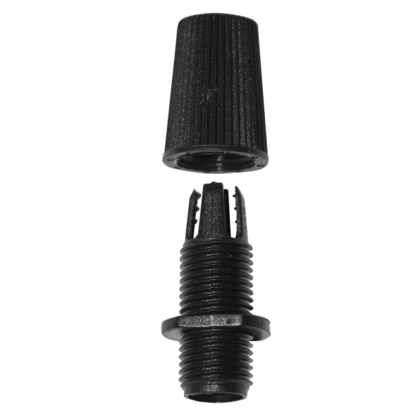 Black Female Cordgrip with Threaded Rod