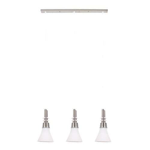 Satin Chrome Pendants with White Glass | PEN077