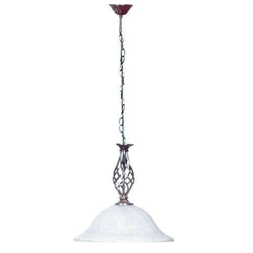 Satin Chrome Pendant with Alabaster Glass | PEN1031 SATIN