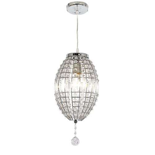 Polished Chrome Pendant with Clear Acrylic Crystals | PEN167/1 CHROME