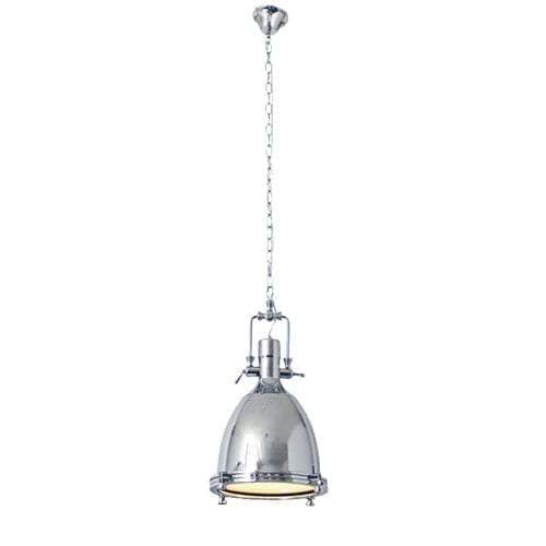 Polished Steel and Glass Pendant | PEN263 CHR
