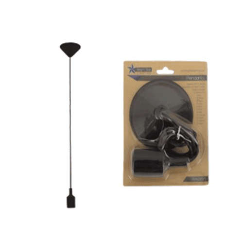 Black PVC and Silicon Pendant | PEN285 BLACK