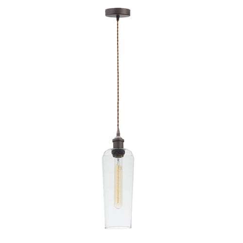 Matt Nickel Cord Pendant with Clear Glass | PEN535