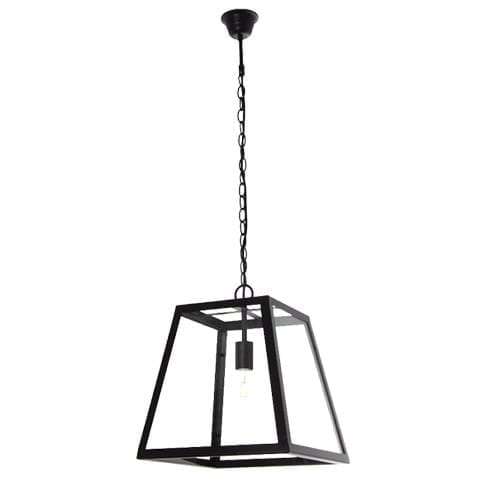 Metal Pendant with Clear Glass | PEN715 BLACK
