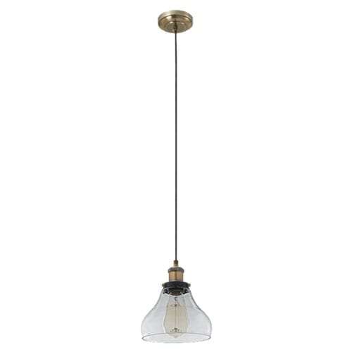 Antique Brass Pendant with Clear Glass | PEN920