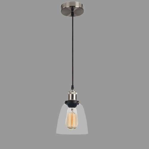 Satin Chrome Pendant with Clear Glass | PEN921