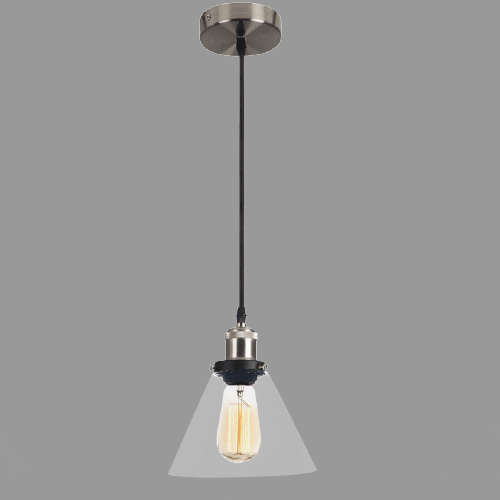 Satin Chrome Pendant with Clear Glass | PEN922 SATIN