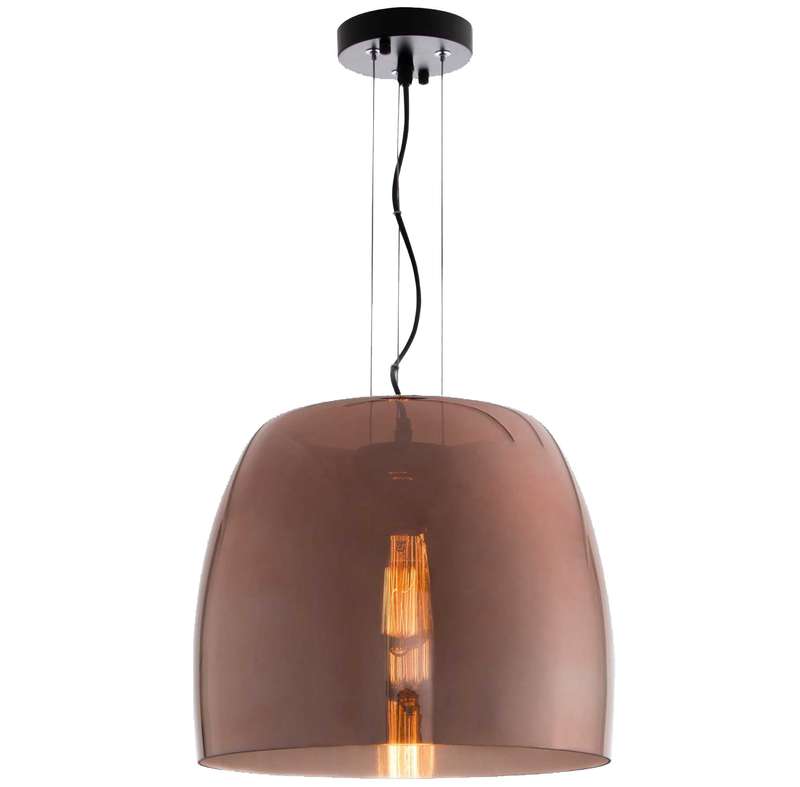 Metal Pendant with Rose Gold Colour Glass | PEN601