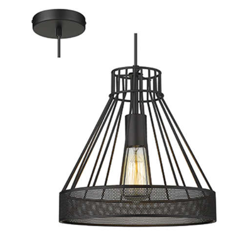 Grid Pendant Black 1xE27 | PF0027