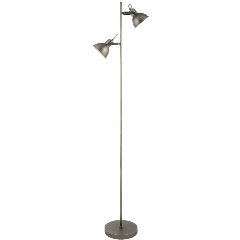 Matt Antique Silver 2 Light Floor Lamp | SL062