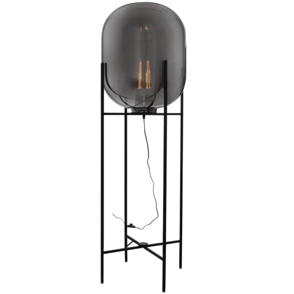 Metal Floor Lamp with Smoke Colour Glass4 | SL082