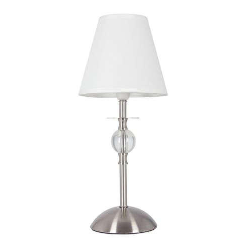 Satin Chrome and Clear Acrylic Table Lamp with White Shade | TL187