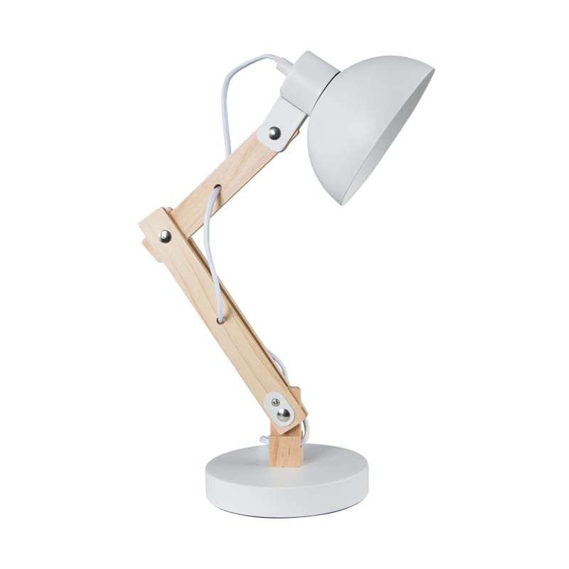 White Metal and Wood Desk Lamp | TL193white