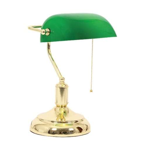 Green Bankers Lamp with Pull Switch | TL021 GREEN