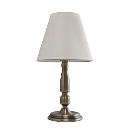 Satin Chrome Base with Cream Fabric Shade | TL150