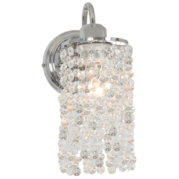 Polished Chrome Wall Light with Clear Acrylic Crystals | WB522