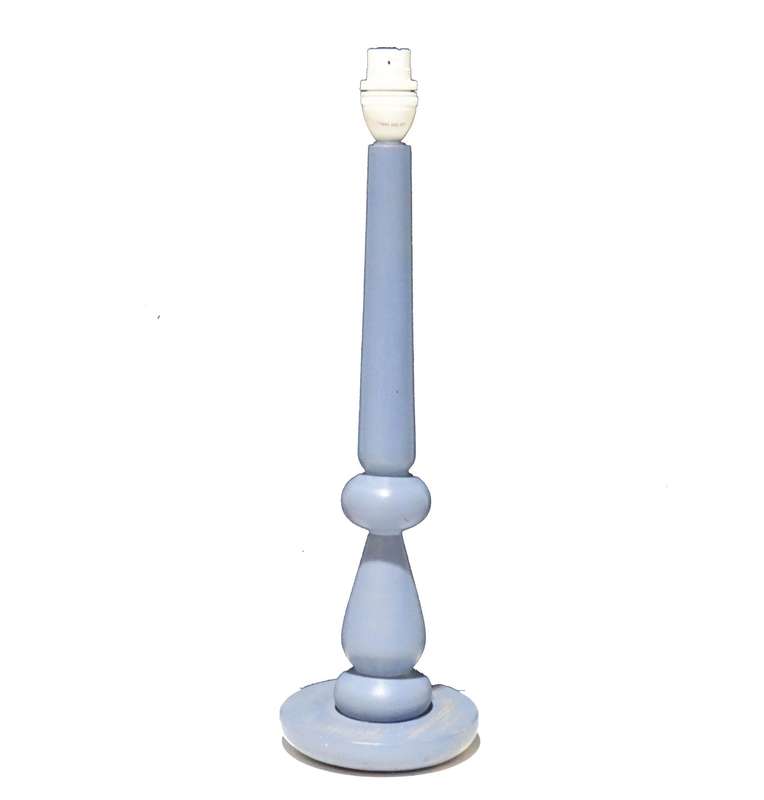 Solid Light Blue Wooden Table Lamp | WF87