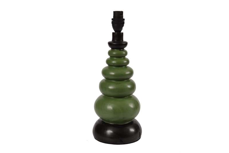 Solid Wood Black and Green Lamp | WF94
