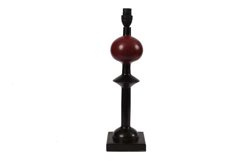 Solid Wood Black and Red Lamp | WF95
