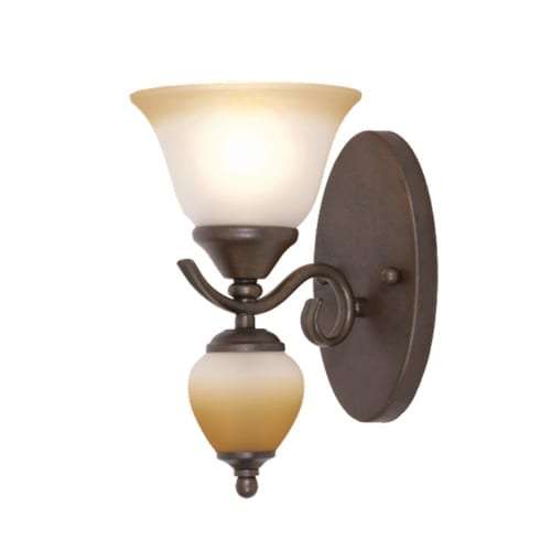 Metal Wall Light with Faded Brown Glass | WB108/1 RST