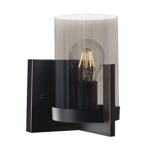 Metal Wall Light with Smoke Colour Glass | WB804