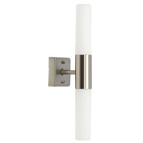 Satin Chrome Wall Light with Two Sealed Cylindrical Shape White Glasses | ML009 SATIN CHROME