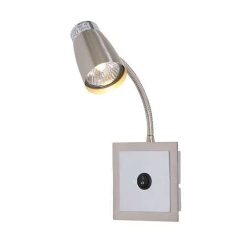 Satin and Polished Chrome Wall Light with Switch and Flexible Arm | WB2023
