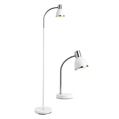 Floor & Table Light Twin Pack Chrome & White 2xE14 | JF419-CH/W