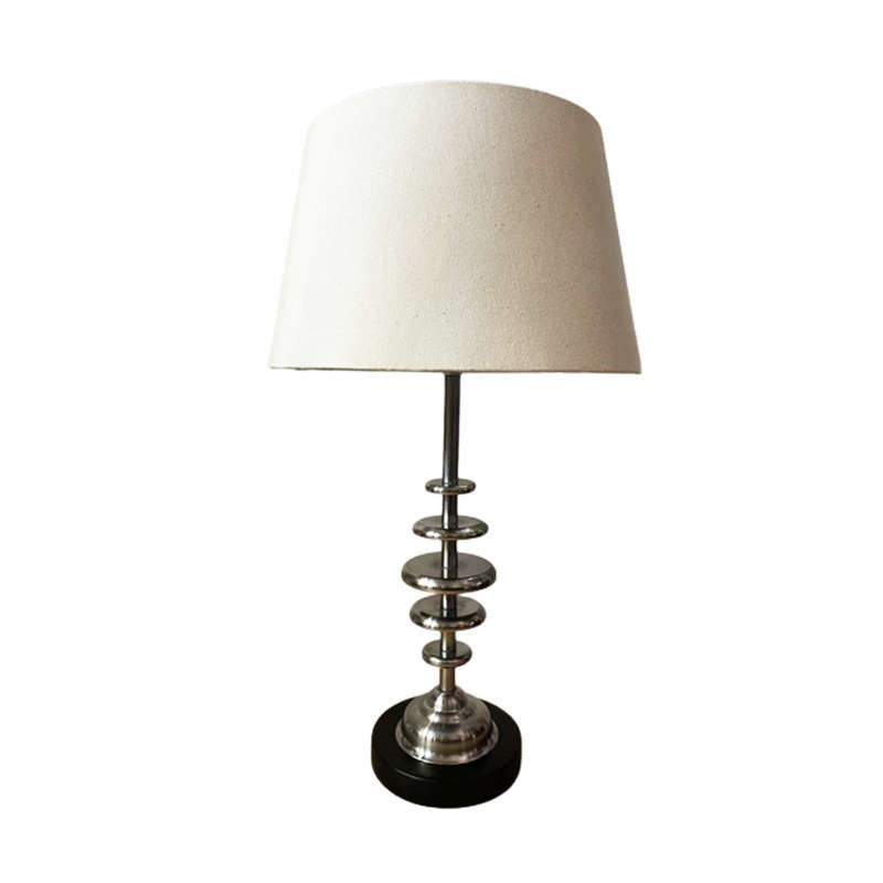 Solid Wood Antique Oak Stain Base Lamp + S135 Ivory Shade | WF185