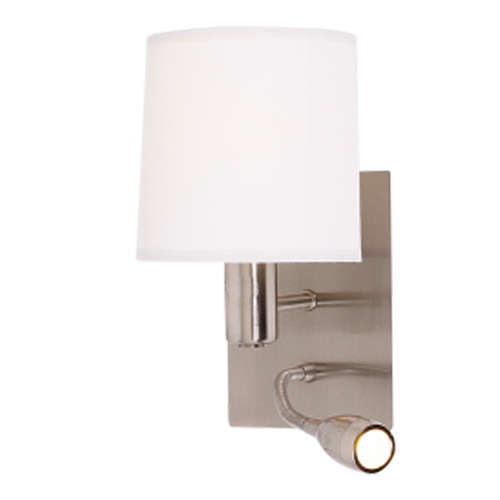 Satin Chrome Fitting with White Shade | WB033/2 SATIN
