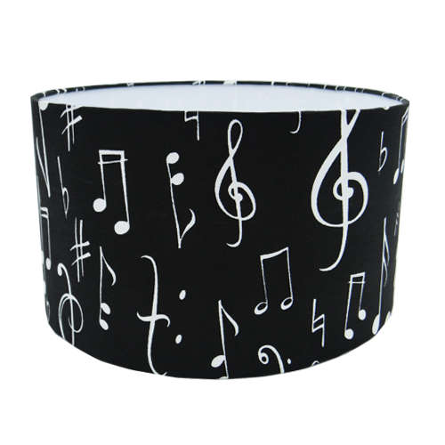 S138 Medium Drum Lamp Shade | Music Notes