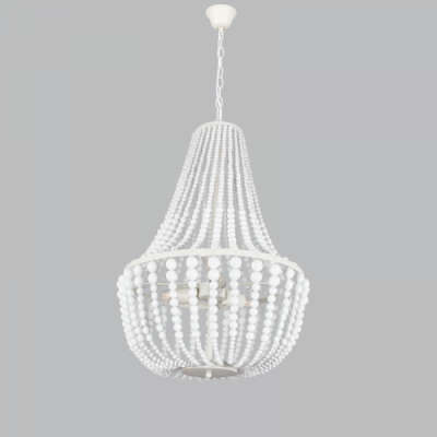Metal and Wood Chandelier | CH890/3 WHITE