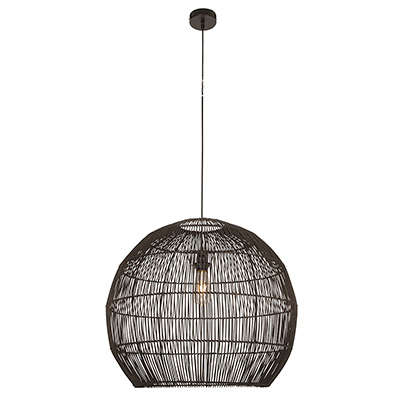 Erna 600 BLK Pendant Black Woven Rattan | P1282B