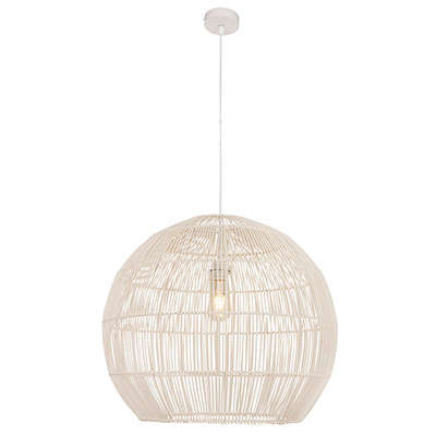 Erna 600 WH Pendant White Woven Rattan | P1282W