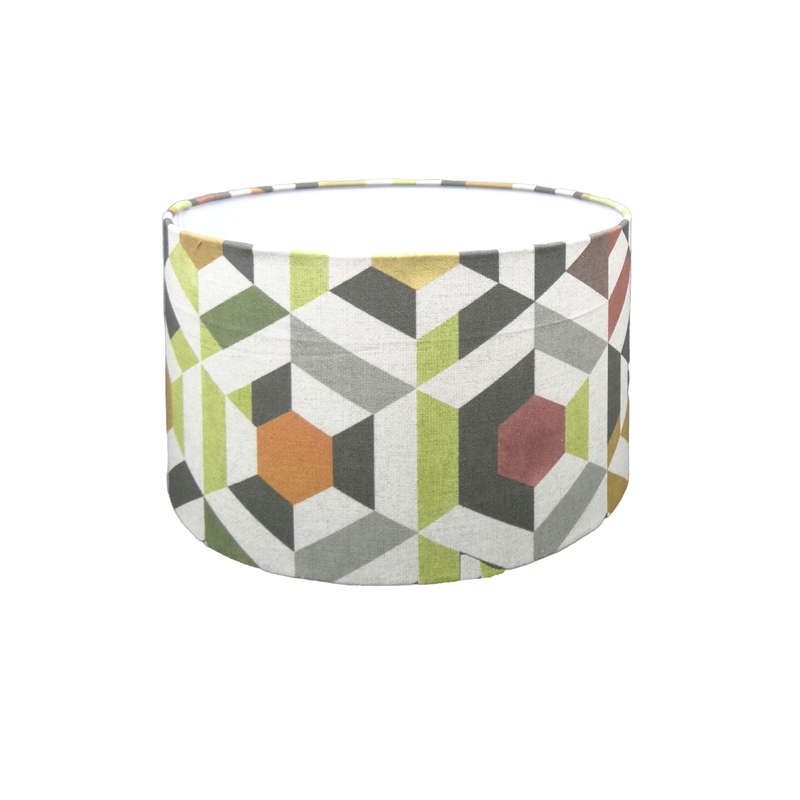 Drum Lampshade with Geo Material | S129