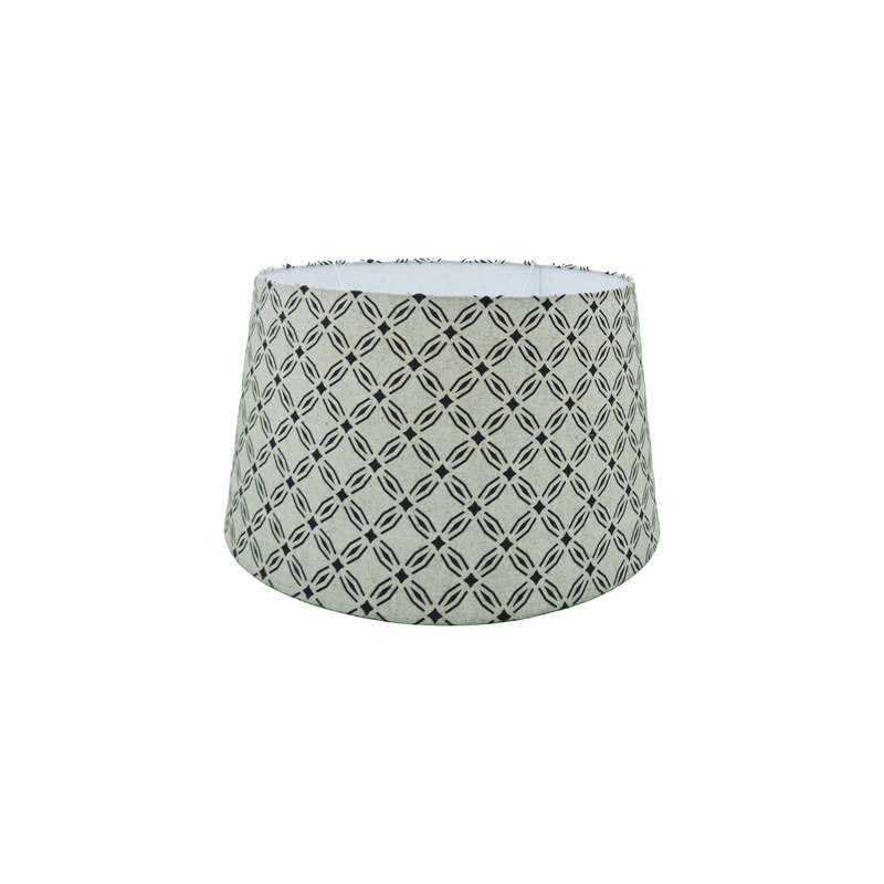 Tapered Drum Lampshade with Retro Print Material | S135