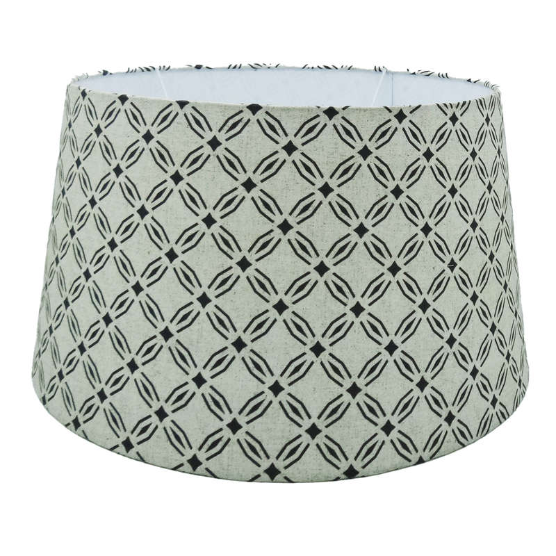Tapered Drum Lampshade with Retro Print Material | S141