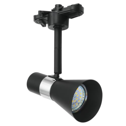 Matt Black Die Cast Aluminium Tracklight with Silver Trim | S117/1 BLACK