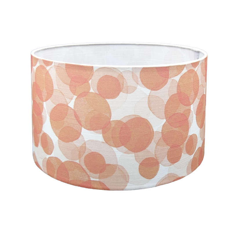 Drum Lampshade Orange Circles Material | S130