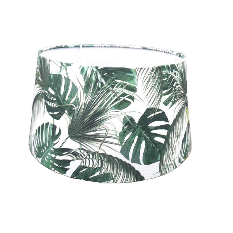 Tapered Drum Lampshade with Monstera Material | S133