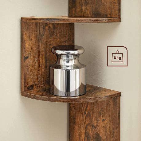WALL CORNER SHELF 5 TIERS FLOATING BOOKCASE