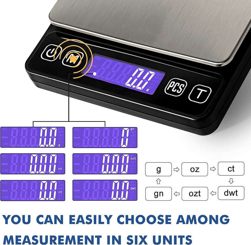 500G/0.01G DIGITAL POCKET SCALE JEWELRY WITH LARGE LCD DISPLAY