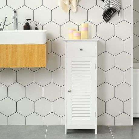 ELEGANT SCANDINAVIAN-STYLE BATHROOM CABINET - WHITE